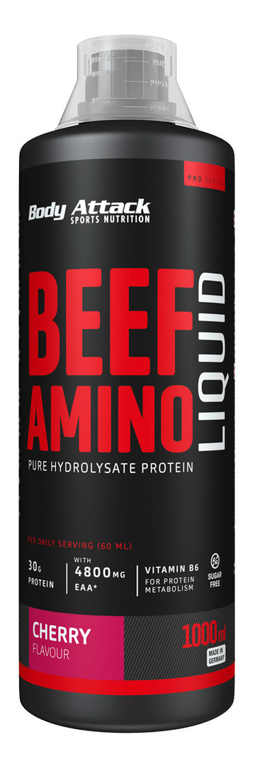 Body Attack Beef Amino Liquid 1000ml Kirsche